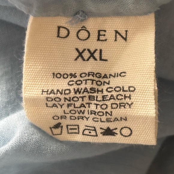 DOEN Henry French Blue Cotton Blouse XXL NWT - Picture 6 of 7